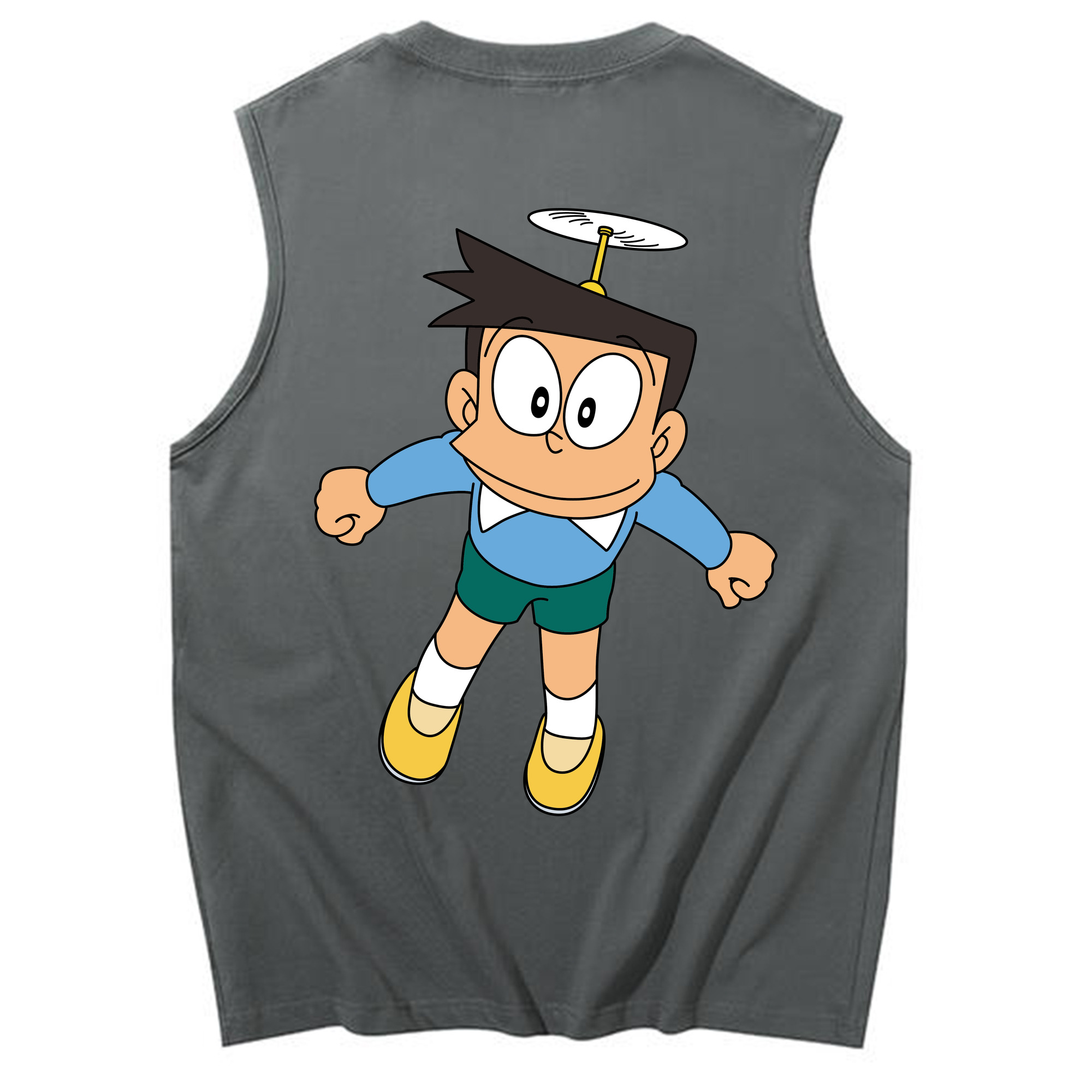 （画像用） ドラえもん 骨川 スネ夫 Doraemon Honekawa Suneo コットン100％タンクトップ（背面プリント）
